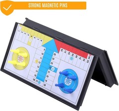 Magnetic Ludo Traditional Board Brain Game 9.7 X 9.7 in Travel Size Family Time