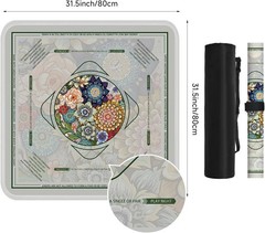 Neoprene Mahjong Mat for Table 31.5″x31.5″ – Non-Slip, Noise Reduction Cover wit