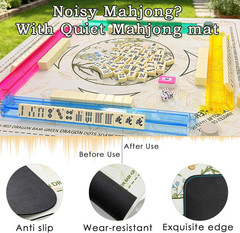 American Mahjong Tiles Set with Noise Reducing Mahjong Mat, 166 White Mahjong Ga