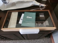 Large 20″ X 20″ Clue Board Game Luxe Edition Solid Maple Wood Cabinet – New