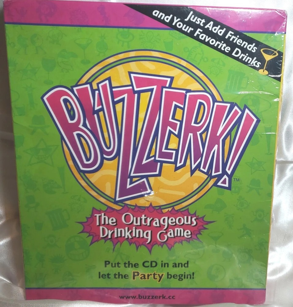 Buzzerk the Outrageous Adult Drinking Game Sealed 2001 CD Disc and Puck