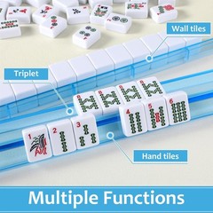 Multicolored Acrylic Mahjong Racks with Pushers and Tile Holders American Style