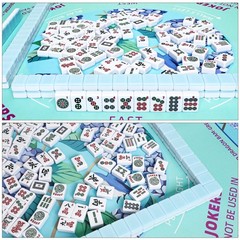 Green Mahjong Learning Mat 33″ x 33″ – Anti-Slip, Noise-Reducing, Carrying Bag I