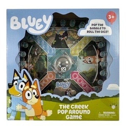 Bluey Kids The Creek Pop Around Board Game Blue New Bingo Bandit Chili Muffin