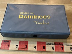 Vintage Dominoes by Cardinal 28 Dominoes Pieces Double Six in Gray Case Complete