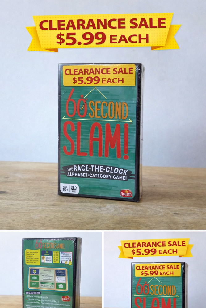 60 Second Slam Card Game Fast-Paced Party Word Game Ages 10+ 3-8 Players