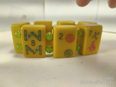 Green Glow ALL Bakelite Catalin MahJong Mah Jongg tiles Champion Bracelet