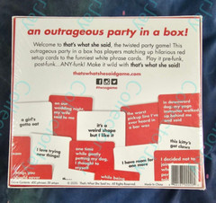 That’s What She Said Game The Hilariously Twisted Party Game | Ages 17+ *New*