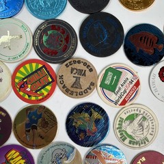 Lot Of 63 Pogs Slammers Solid Metal Plastic Cardboard Many Styles Big Value!!