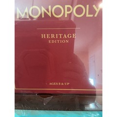 Monopoly Heritage Edition Board Game Walnut Stained Wood Box Ages 8 Plus 2-6 pla
