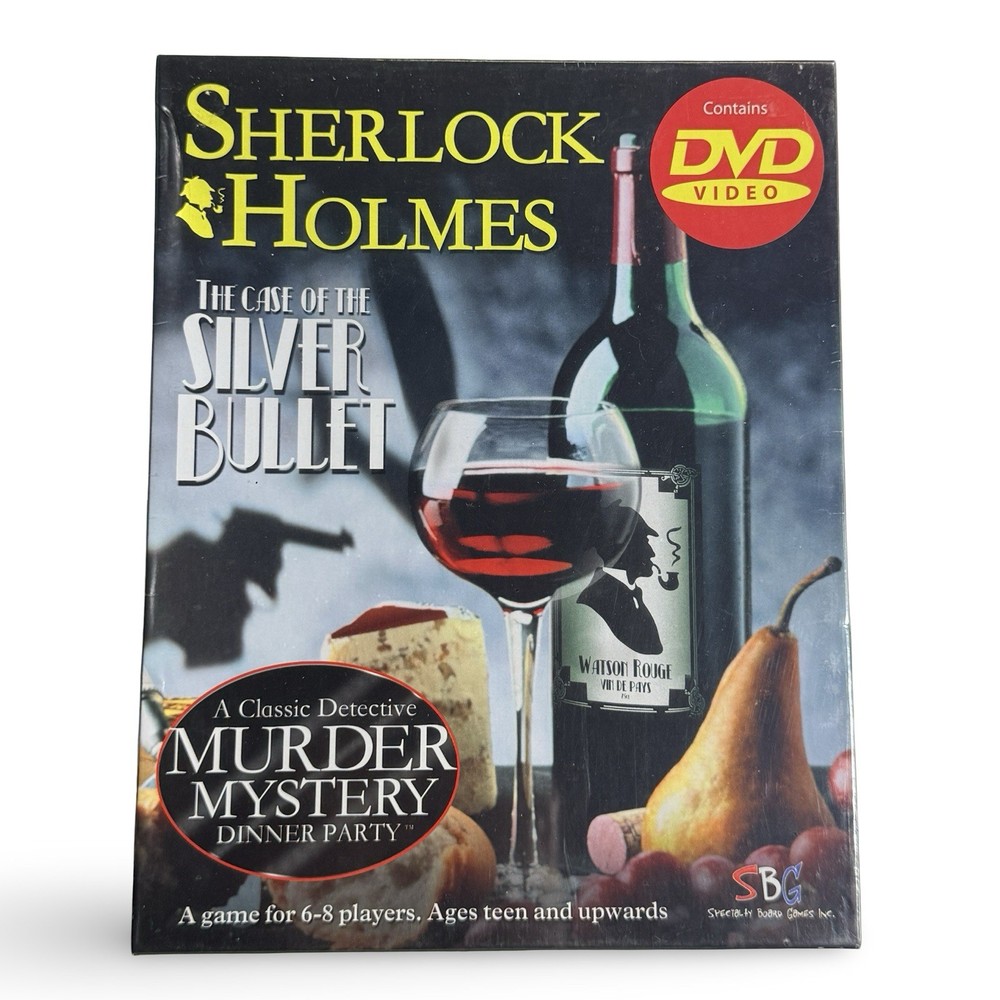 Sherlock Holmes Silver Bullet Murder Mystery Dinner Party Game DVD NEW Sealed