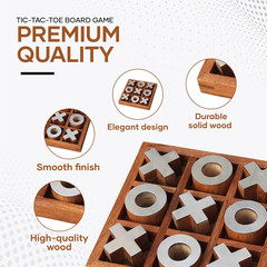 T One Wooden Tic Tac Toe Game | Board Games for Adults | Table Top Living Room D