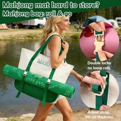 Empty Mahjong Tile Bags Set for American Tiles and Racks,Canvas Tote Bag with Ma