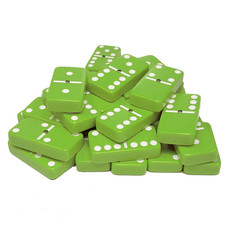 Domino Double Six 6 Lime Green Pro Size with Spinners – Wood Box