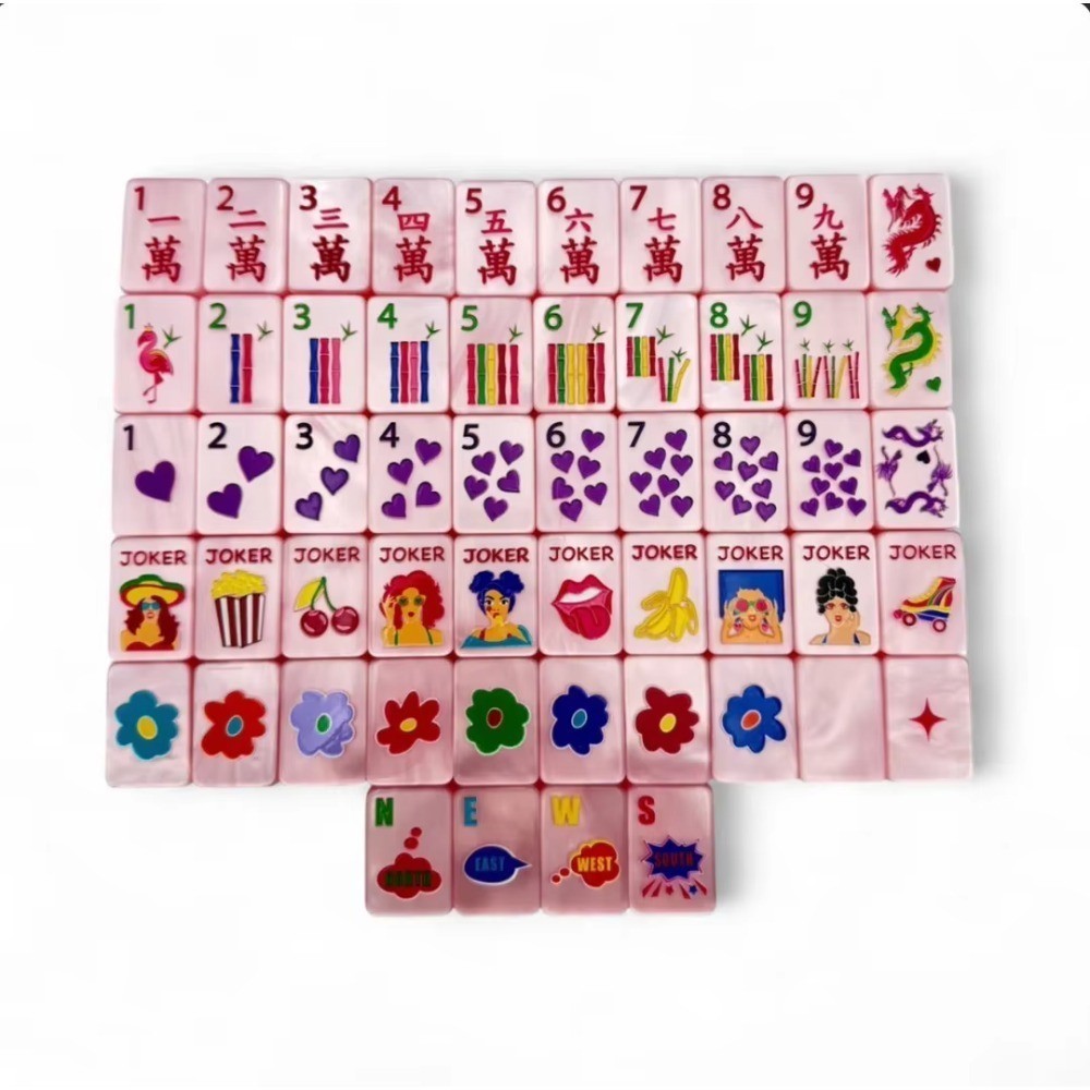 Pop Diva Themed Cotton Candy Pink Pearl American Mahjong Tiles FedEx Delivery