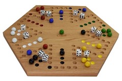 Solid Oak Wood Double Sided Marbles Board Game Hand Painted 16 inch