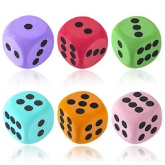 6Pcs Large 3.15″ EVA Foam Dice – Blank Educational Toy for Parties & Games