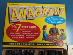 Vintage Anagrams Board Game Transogram 108 Tiles & Tile Racks Maybe Complete
