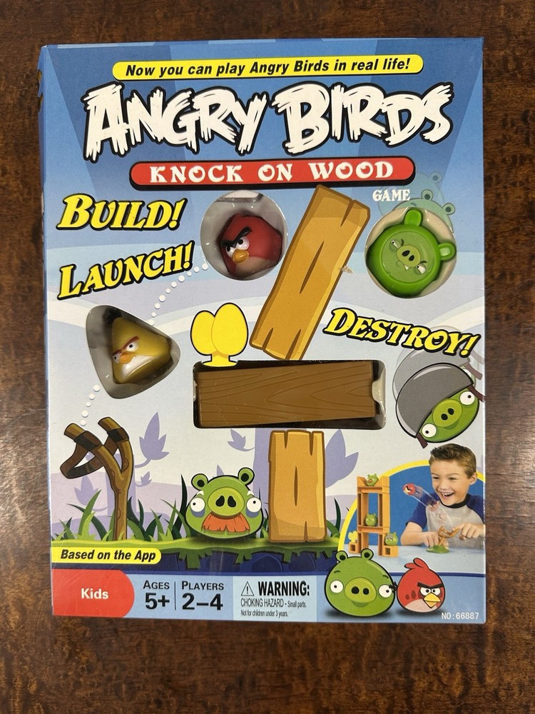 NEW SEALED 2010 Angry Birds Knock on Wood Game Mattel Complete Kids Play