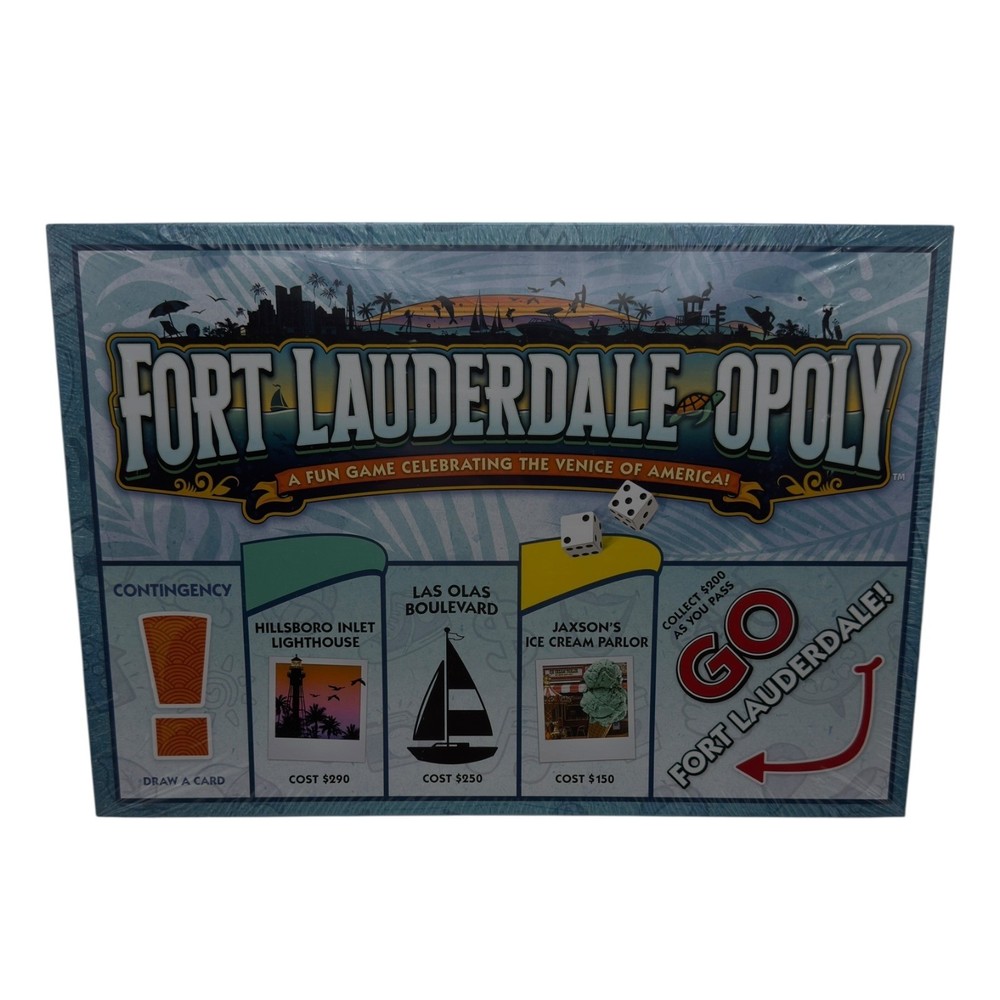 Fort Lauderdale-Opoly Board Game Late for the Sky Florida Monopoly Style New