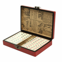 Mah-Jong Game Set w/ Case Box Vintage Chinese Mahjong Set Traditional 144 Tiles