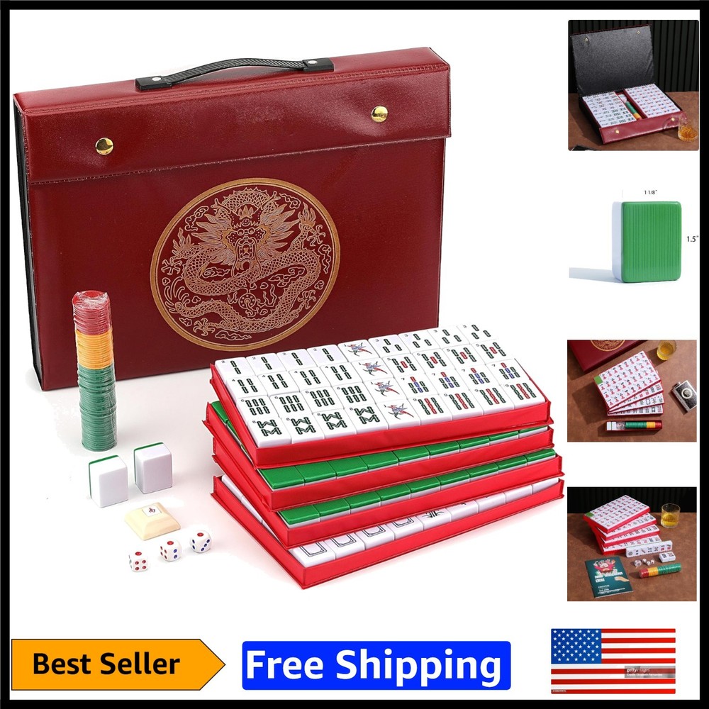 Ultimate Mahjong Game Set – 146 Numbers Tiles & Chips, Perfect for Chinese Play
