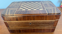 Game Storage Box, Inlaid Wood, 11 x 7.5 x 5.5