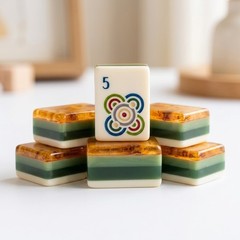 160 trendy wood-grain American mahjong tiles, 4 layers of acrylic engraving
