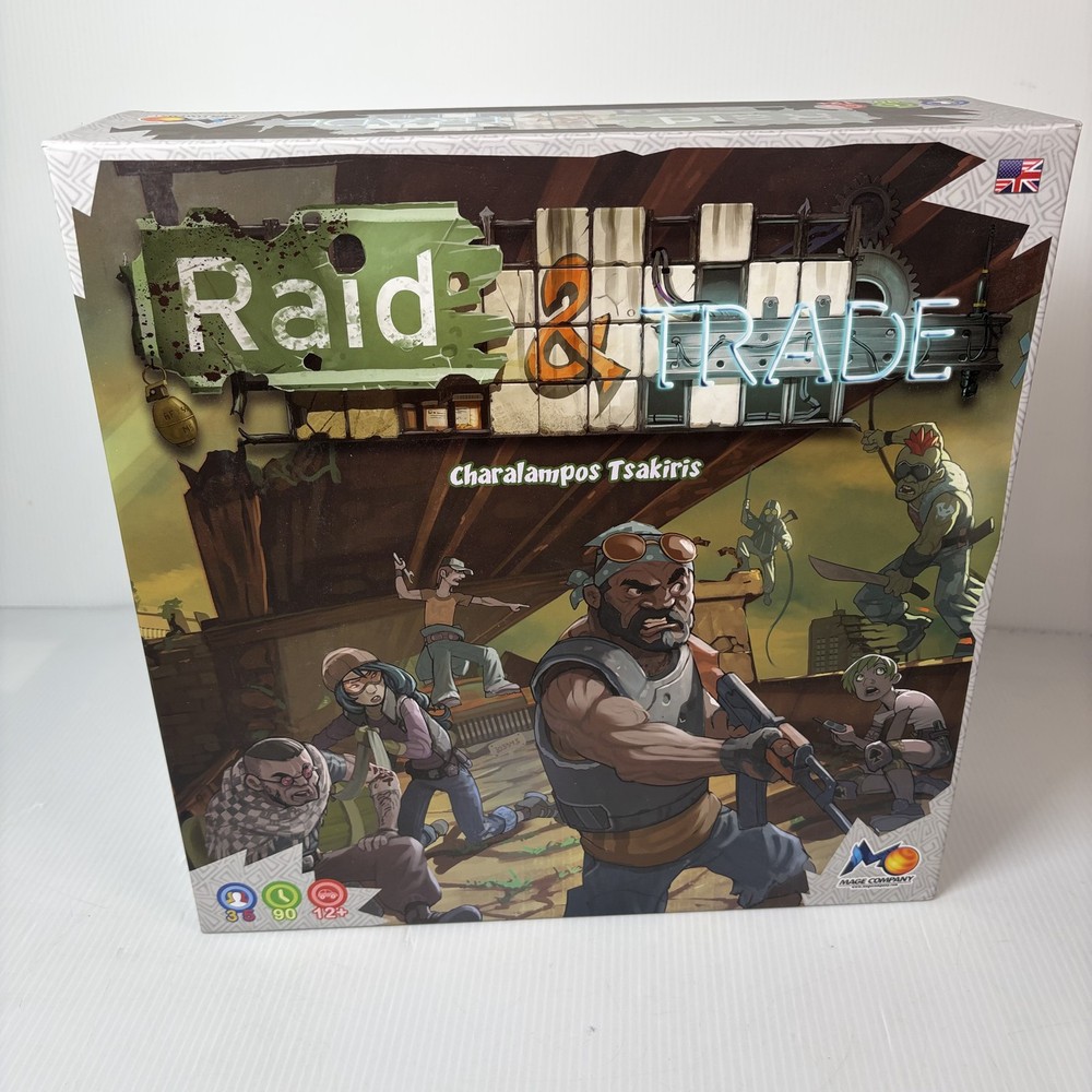 Raid & Trade Board Game by Mage Company Post-Apocalyptic Survival Unpunched