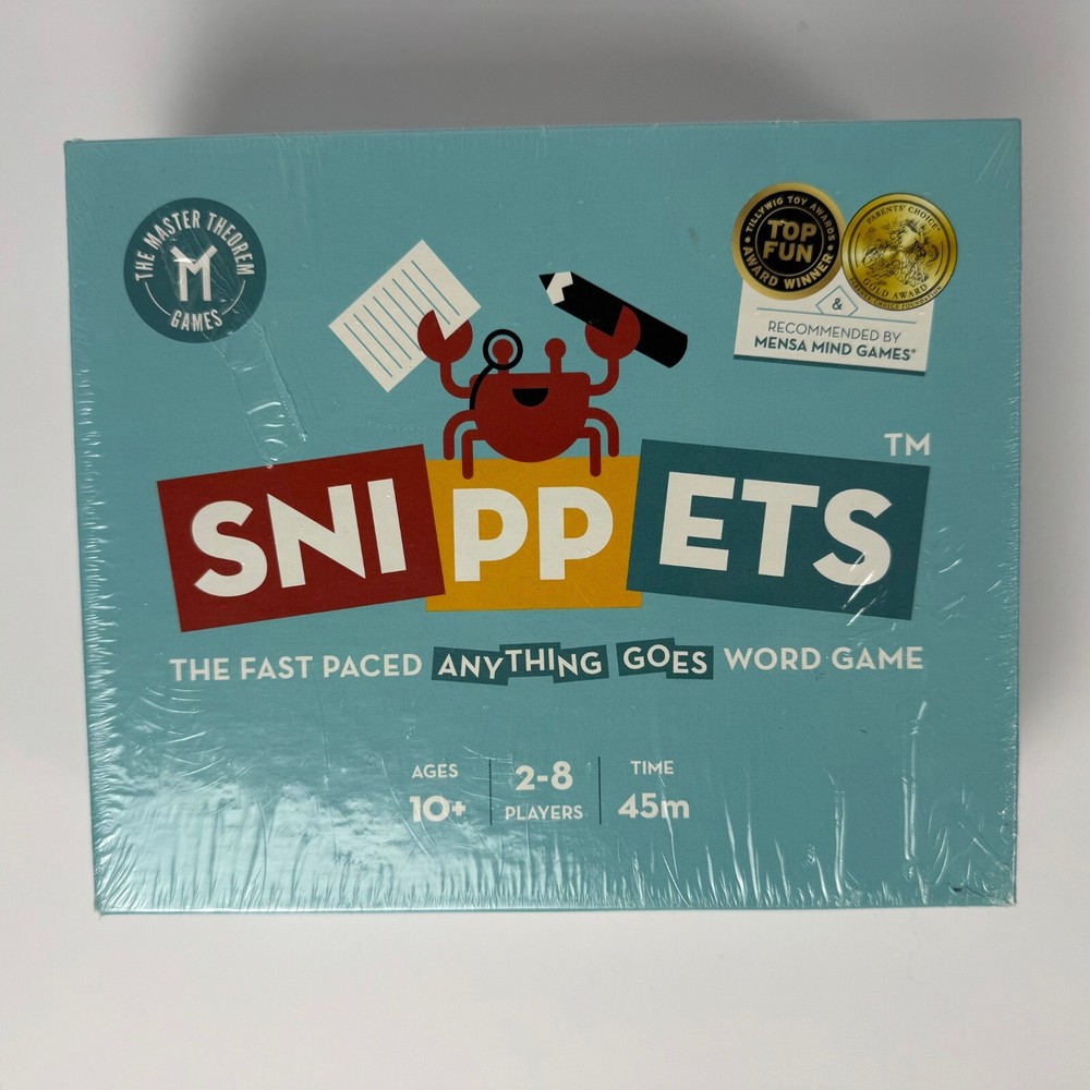 Snippets – The Fast Paced, Anything Goes Word Game, Board Game Brand New