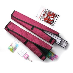 American Mahjong 166 Tiles Red Carry Bag /4 Color Pushers/Racks Western Mahjongg