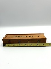 vintage 1998 domino set with wooden box black with multicolored stars