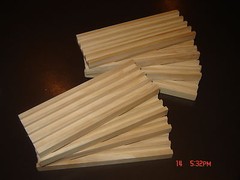 8 HANDMADE WOODEN DOMINO HOLDERS MEXICAN TRAIN 4 ROWS ON EACH RACK NEW