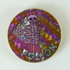 1/4″ Thick 2.5oz Brass Double Sided Pogs Slammer Poison Skeleton Flipping Dragon