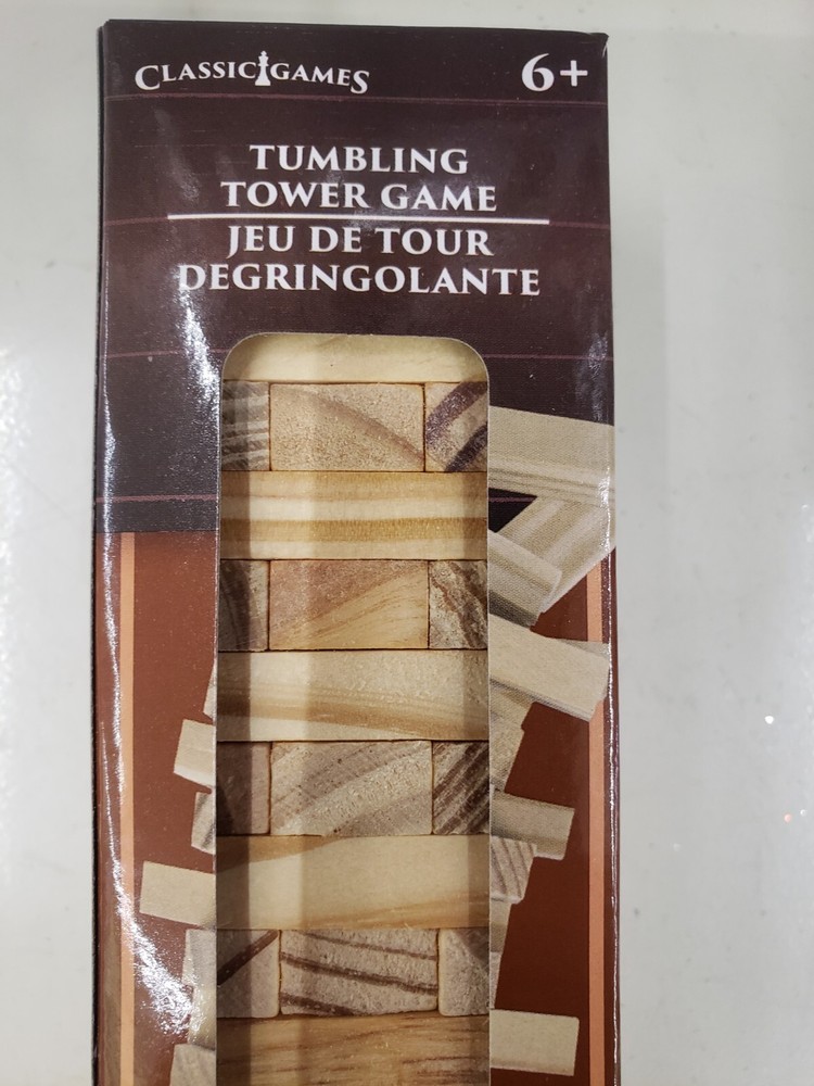 Classic Games Tumbling Tower Games 72 Blocks Age 6+ (2-4 Players). Brand New!
