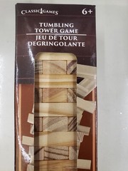 Classic Games Tumbling Tower Games 72 Blocks Age 6+ (2-4 Players). Brand New!