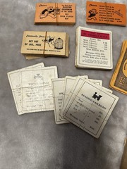 Vintage 1930s Monopoly Black Box Patent 2026082 Parts Money No Board As-Is