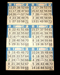 BINGO PAPER Cards Sheets 6 on 10 Blue Border – 10 pack