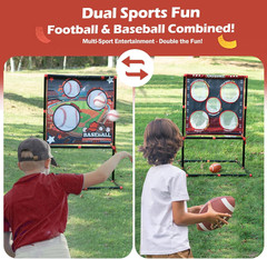 2-In-1 Football & Baseball Toss Game for Kids Ages 3-8 – Outdoor Garden Toy