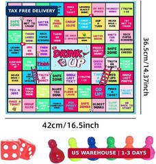 Couple Board Game for Date Night,Waterproof Mat Drinking Sex Games, Sex Dice Adu