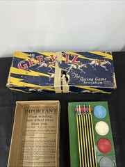 Vintage Gee-Wiz No.40 Racing Game Tin Litho Simulator Wolverine Horse Race Box