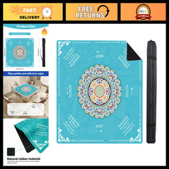 Anti-Slip Mahjong Mat 33″ x 33″ with Carrying Bag – Noise-Reducing for Board Gam