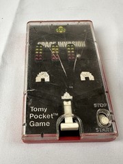 2 Vintage Ball Shooter Toy Game Tomy Pocket Space Invasion & Soccer Skill Shot