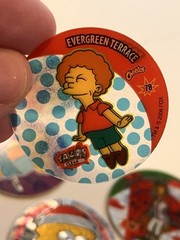 Rare Lot 12 Mexico THE SIMPSONS Tazos Moe Otto Todd Clear Shiny Collector Pogs