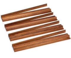 Classic Chestnut Color Wooden Mahjong Game Racks with Pushers, 18″ – Set of 4