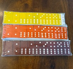 Lot Of 3 Wood Dominoes Sets Of 28 Double 6 Complete Wooden Domino Games NEW
