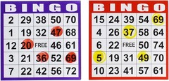 Bingo Paper Game Cards – 1 Card – 100 Books of 5 Sheets