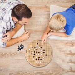 2-in-1 Wooden Chinese Checkers & Gobang(Five In Row) Family Board Game Combo Set
