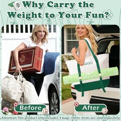 Empty Mahjong Tile Bags Set for American Tiles and Racks Canvas Tote Bag with Ma