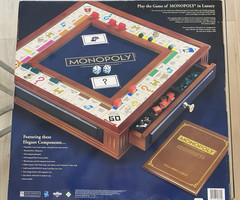 NEW Monopoly Luxury Edition Large Deluxe Wooden Board Game Never used Open Box